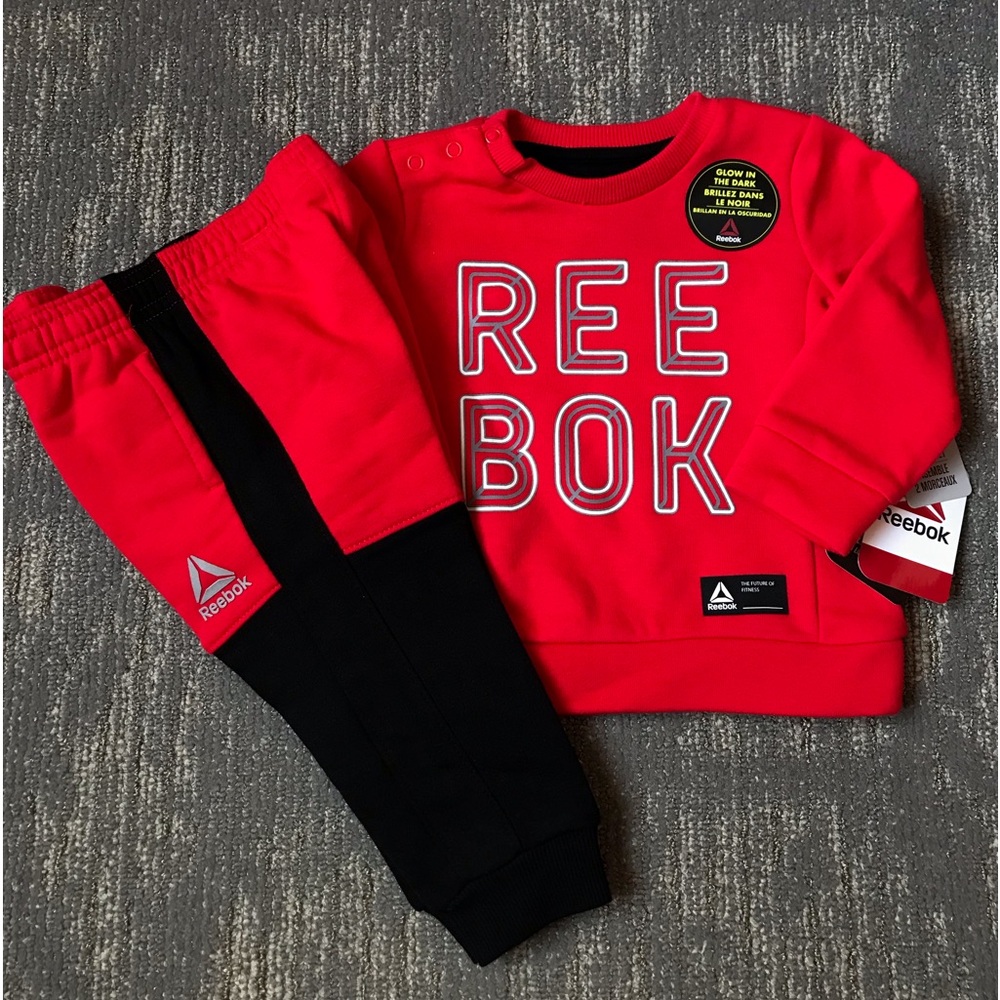NWT Baby Boy Fleece Lined Sweatshirt & Jogger Pants Outfit Size 12 Months